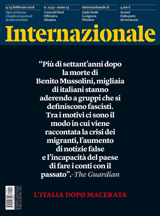 L’Italia dopo Macerata. La nuova copertina di Internazionale. intern.az/1zce