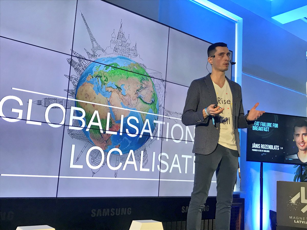 TechChill's tweet photo. Meet the founder of @mailigen at the Magnetic stage who provides a formula for success. “Challenge yourself to accept failure and be happy!” says Jānis Rozenblats. #TechChill18 https://t.co/58dbdDCKaC