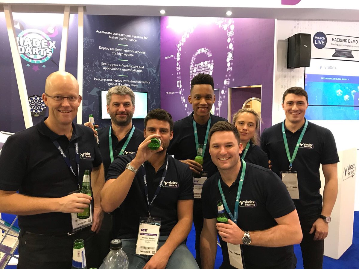 ViadexGlobal's tweet photo. Dream team! Finished day 2 of #ICE2018 on a high. #ViadexSecurity #ICETotallyGaming https://t.co/AqNKRlgafU