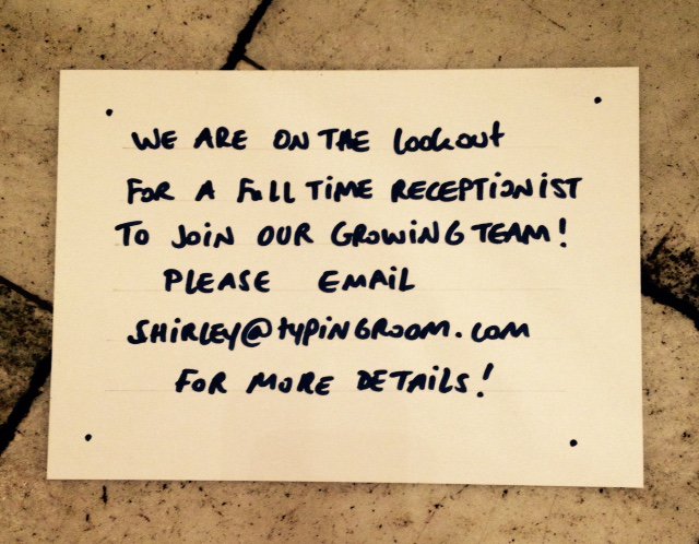 Corner Room (@cornerroome2) on Twitter photo Still looking for a receptionnist Still looking for a receptionnist