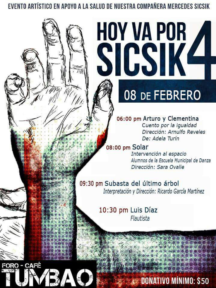 Hoy jueves apoyemos a una artista lagunera
Donativo mínimo: $50.00
El Tumbao, Allende 255 poniente, cerca de Plaza Mayor
<a href="/aizpuru5/">Aizpuru de los de Azpeitia</a> <a href="/licjuanceballos/">juan ceballos azpe</a> <a href="/SilviaCarlova/">Silvia Carlova</a> @MissKarrusel <a href="/gavinci7/">Gabriela Humphrey</a> <a href="/sokrates75/">Soy Perrin Sambora!</a> <a href="/Rafael_Rosell/">Rafael Rosell</a> <a href="/alynmon/">.</a> @gabydflow <a href="/wendollynzul/">Wendollin Zul 💜</a> <a href="/losdesgraciados/">Los Desgraciados</a> <a href="/ArriagaVony/">VoNnY 🔯💜☀️🌎🕊️😇✨</a> RT