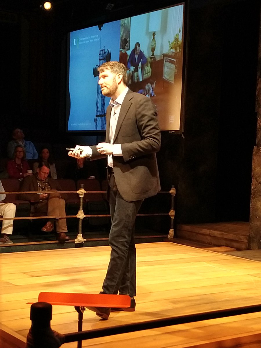 "Trust is about who has your best interest at heart." -- <a href="/elipariser/">Eli Pariser | @elipariser@mastodon.social</a> of  <a href="/Upworthy/">Upworthy</a> shares why many trust news shared by friends on social media over traditional outlets #frank2018 <a href="/frankgathering/">frank</a>