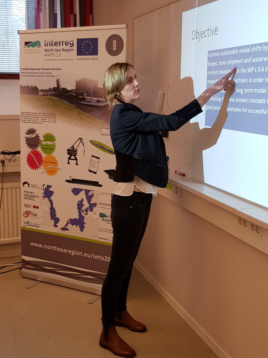 IWaterwayTS's tweet image. #IWTS meeting in Gothenburg. Vendela Santen from SSPA presents the intended  modal shifts. Looking forward to 2020 results!