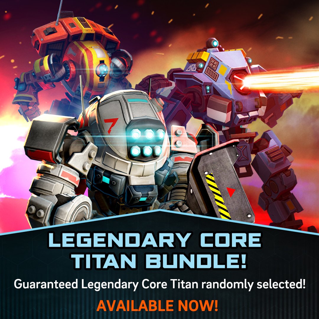 Looking for some more firepower? The Legendary Core Titans Bundle is now available for 1100 Tokens in the store with a guaranteed Legendary card! #GGTFA #Titanfall