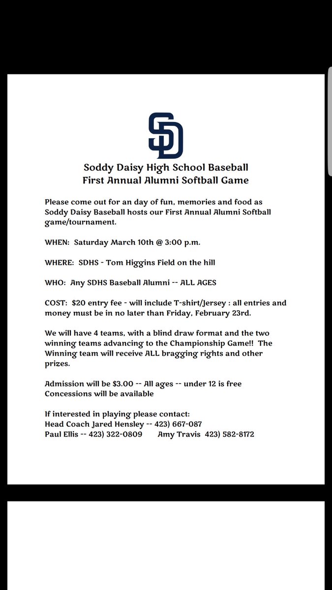 SD__Baseball's tweet photo. Attn: Former @SD__Baseball players... https://t.co/rdZfhMPvRb