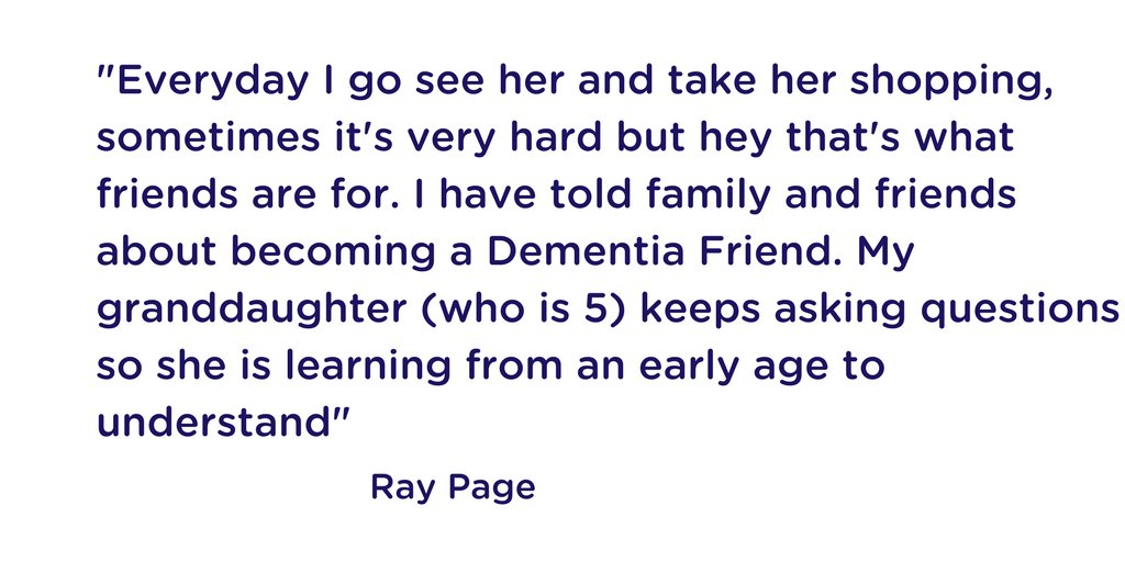 DementiaFriends's tweet photo. Our Dementia Friends action of the week comes from Ray - If you feel inspired by Ray's actions then you too can help change people's perceptions of dementia by getting involved - https://t.co/Vja1DOq6F7 https://t.co/02OH6GBlsu