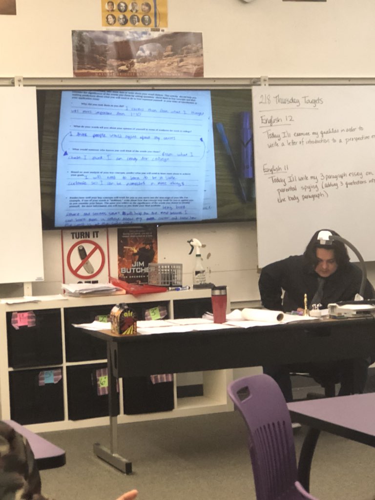 Adelante High School on Twitter "Students sharing their work for English 12 with document