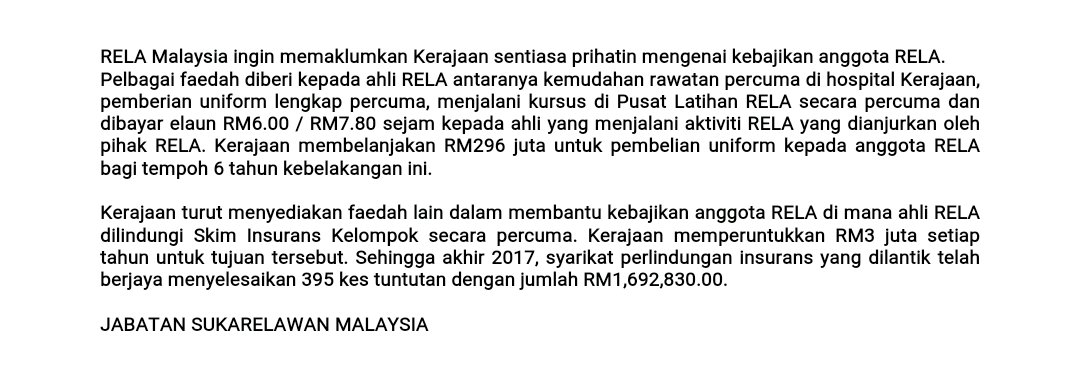 DAP: Kenapa anggota RELA tiada KWSP, Perkeso? m.malaysiakini.com/news/411466#.W…