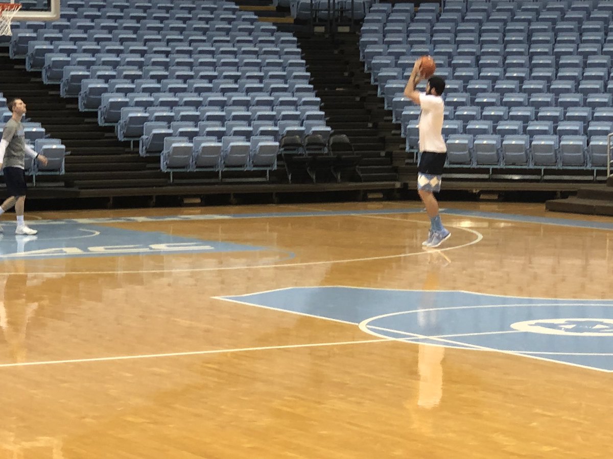 JayBilas's tweet photo. UNC’s Luke Maye, at 8:30am on every home game day, getting shots up. His rise as a player is not an accident. https://t.co/LOXlM7ocll