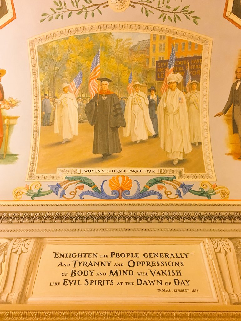 Spotted in the US Capitol Building last night...#Votes100 #votesforwomen #suffragettes100 #Jefferson