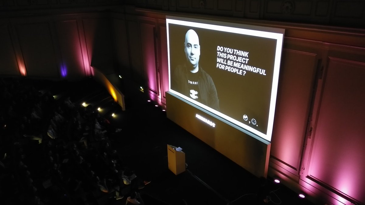 AwwwardsConf's tweet photo. Making the beautiful useful @adoratorio_std, Enea Rossi & Camila Zampolini sharing their project #Oneworldoneface at #AwwwardsBerlin https://t.co/0eYe5zrZ9c
