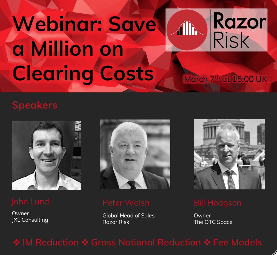 Save a Million on Clearing Costs – A Webinar from Razor Risk and JXL Consulting dlvr.it/QFXTwg