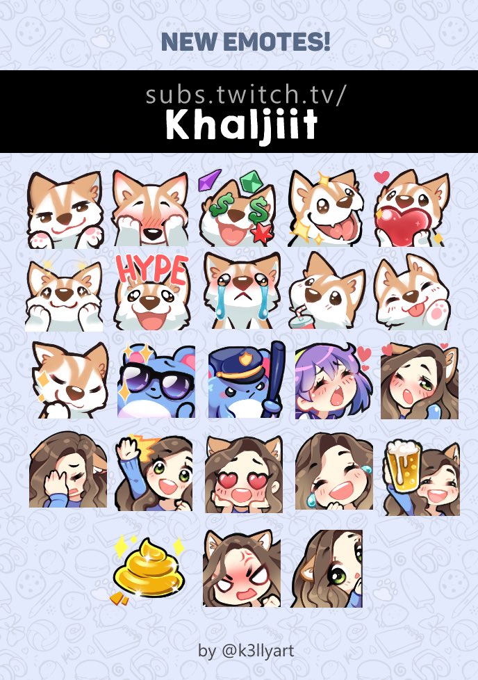 Julia 𓃠 New Twitch Emotes By K3llyart Will Be Live Soon Same Emote Names As Before With The Addition Of Shrug Shy Sellout Pls Sip Cop Fail Highfive Cheers