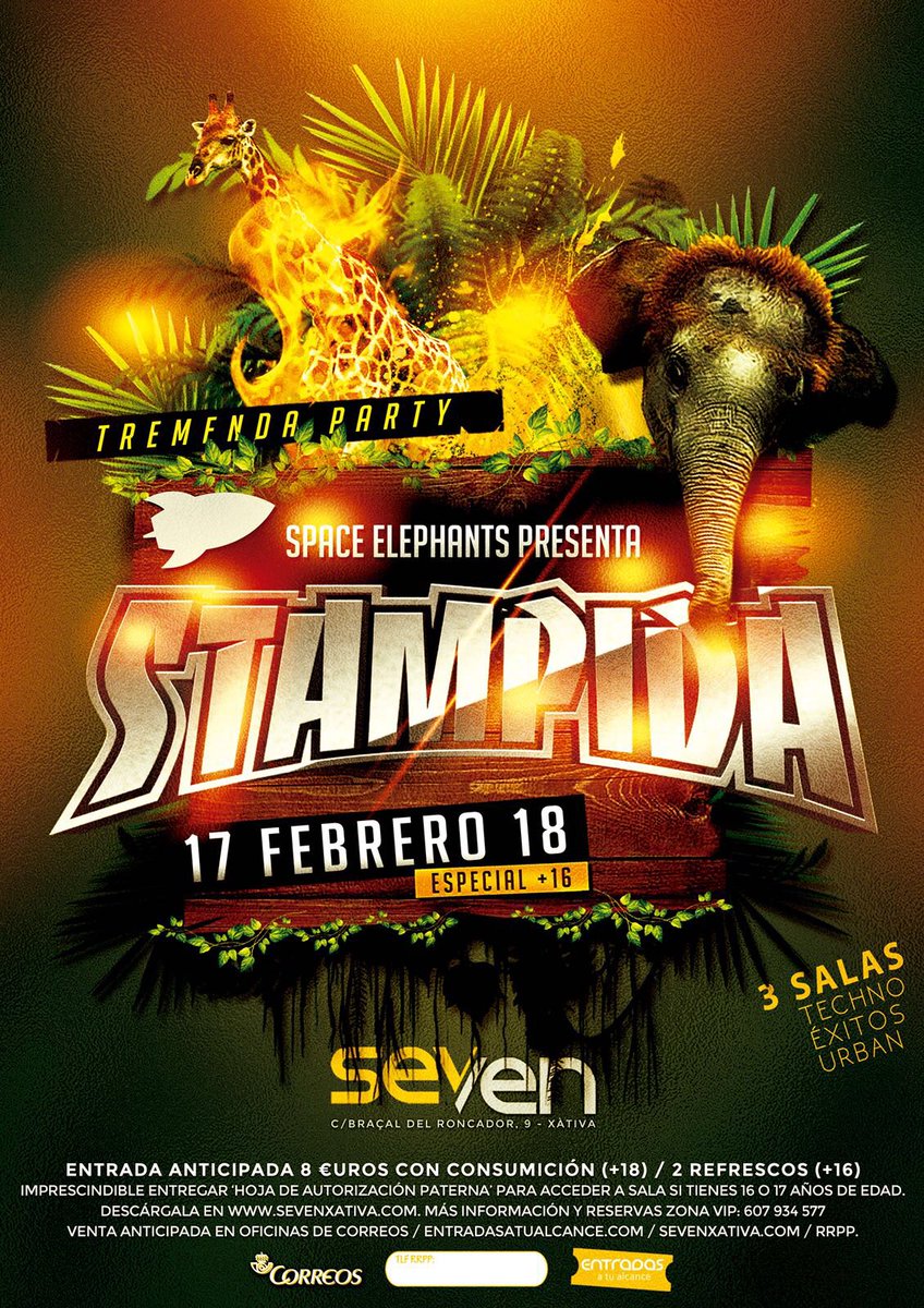 StampidaClub's tweet photo. ¿GANAS DE MOVER EL CULO?
Prepárate porque volvemos con las pilas cargadas de jaleo el sábado 17 de febrero a @sevenxativa 🔥🔥🔥
🎟TICKETS: @sevenxativa 
☎️RESERVAS: 607 934 577
#stampidaclub #sevenxativa #xativa https://t.co/Ey7X5HcX3N
