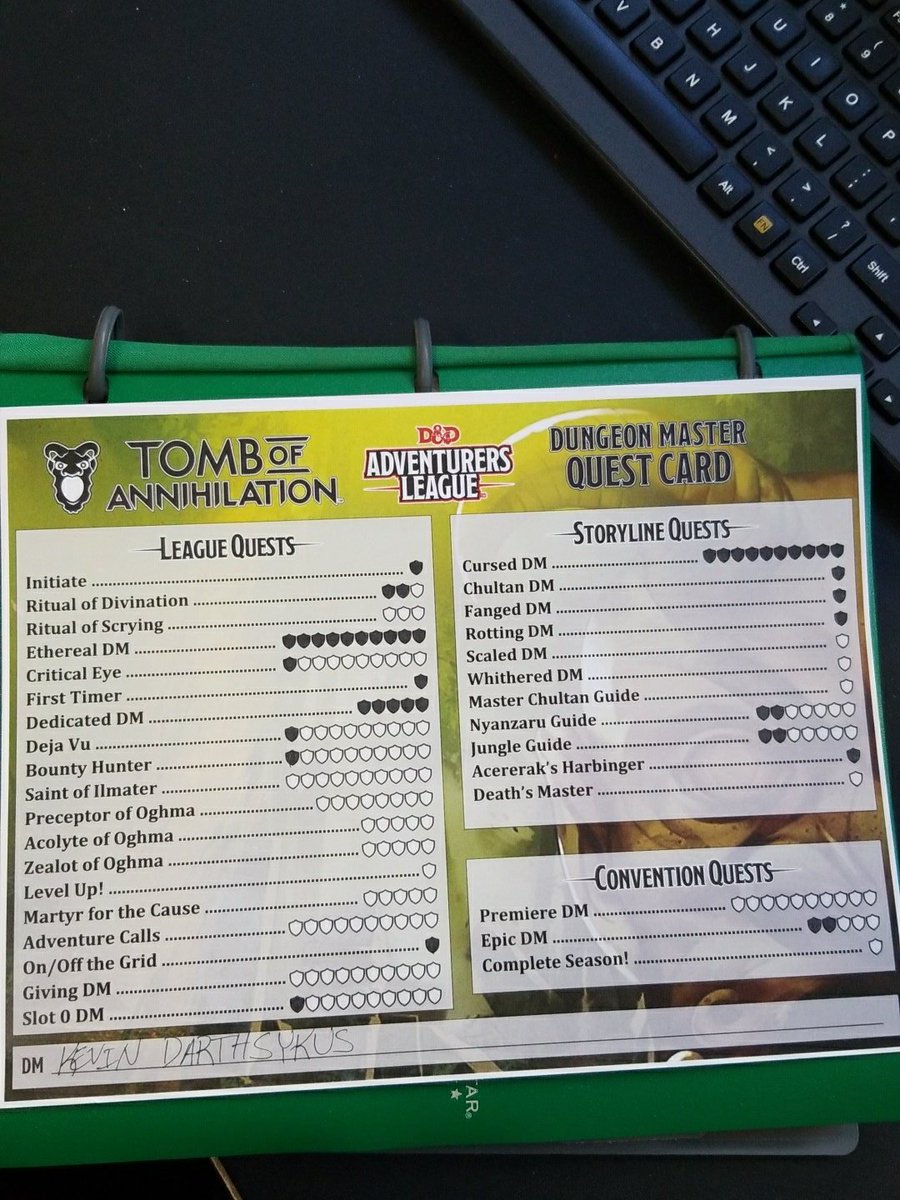 dragon_sage's tweet photo. Yup this season is looking good Death Cleric check legacy weapon om the horizon woop! #DMQuests #DungeonsandDragons https://t.co/HXKHMfhGu0