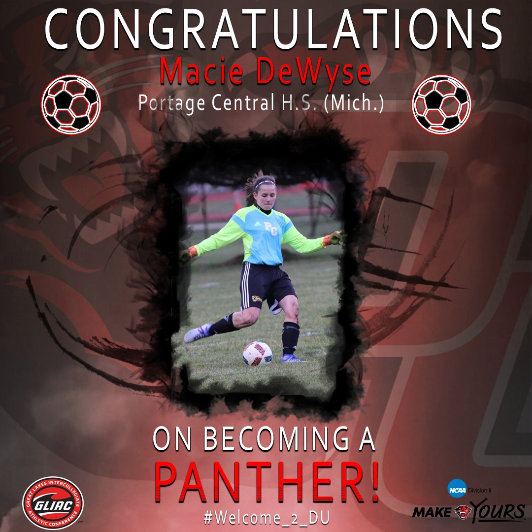 Women's Soccer
Congratulations to Macie DeWyse on her commitment to play soccer at DU! She is from Portage Central High School in Michigan. DeWyse is a goalkeeper! #Welcome_2_DU #DU_Soccer