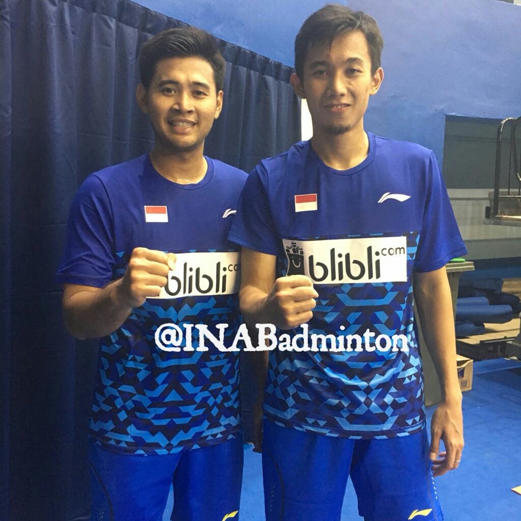 INABadminton's tweet photo. YES! Angga/Rian buka lagi asa Indonesia untuk raih posisi juara grup D Badminton Asia Team Championships 2018. Game on! #BATC2018 https://t.co/Vh6FKsF3EJ