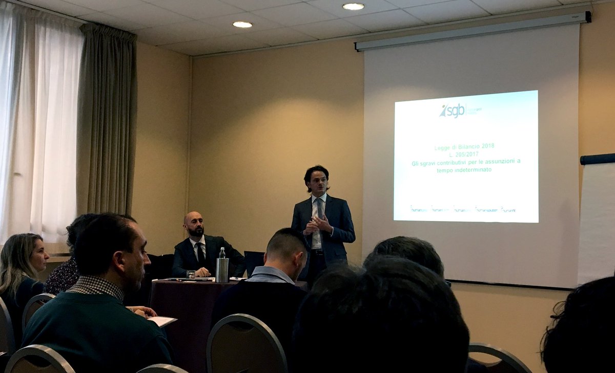 GRUPPO_SGB's tweet photo. Industria_4.0, sgravi, #smartworking, #leggedistabilità 2018. A #Bologna primo appuntamento con "Prospettive sul #lavoro", approfondimenti organizzati da #KeyPayroll con Marco Valentini, Direttore Ufficio legale SGB Humangest, e @andreabc6, ManagingPartner “LABLAW Studio Legale”. https://t.co/w9qhVEMqAc