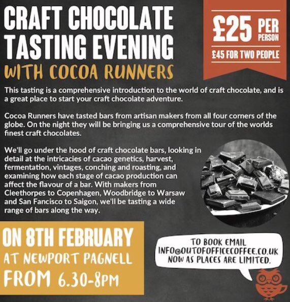 Looking forward to an evening of coffee and chocolate tasting @Stonycoffee with @SimplyLVBlog #chocolatetasting #NewportPagnell #outofofficecoffee