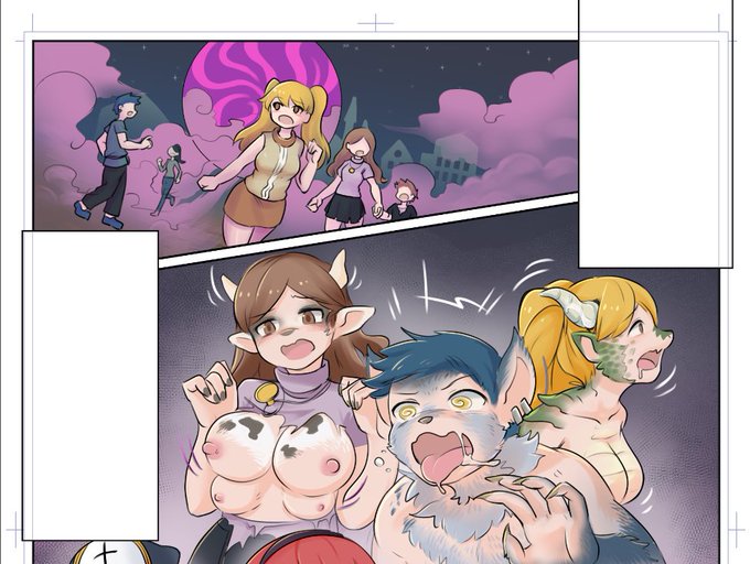 前にアップした1ページ目の線画は、こんな感じに仕上がってます。 