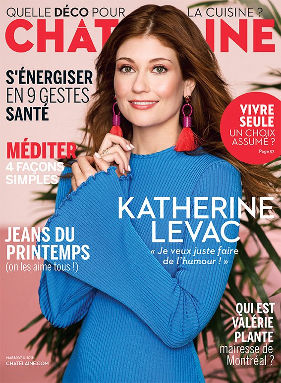 Magazine Châtelaine (@chatelaine_qc) on Twitter photo En plus de lancer son premier spectacle solo, la belle et drôle <a href="/KateLevac/">Katherine Levac</a> est la tête d’affiche de notre prochain numéro ! Magazine en kiosque le 14 février !! En plus de lancer son premier spectacle solo, la belle et drôle <a href="/KateLevac/">Katherine Levac</a> est la tête d’affiche de notre prochain numéro ! Magazine en kiosque le 14 février !!
