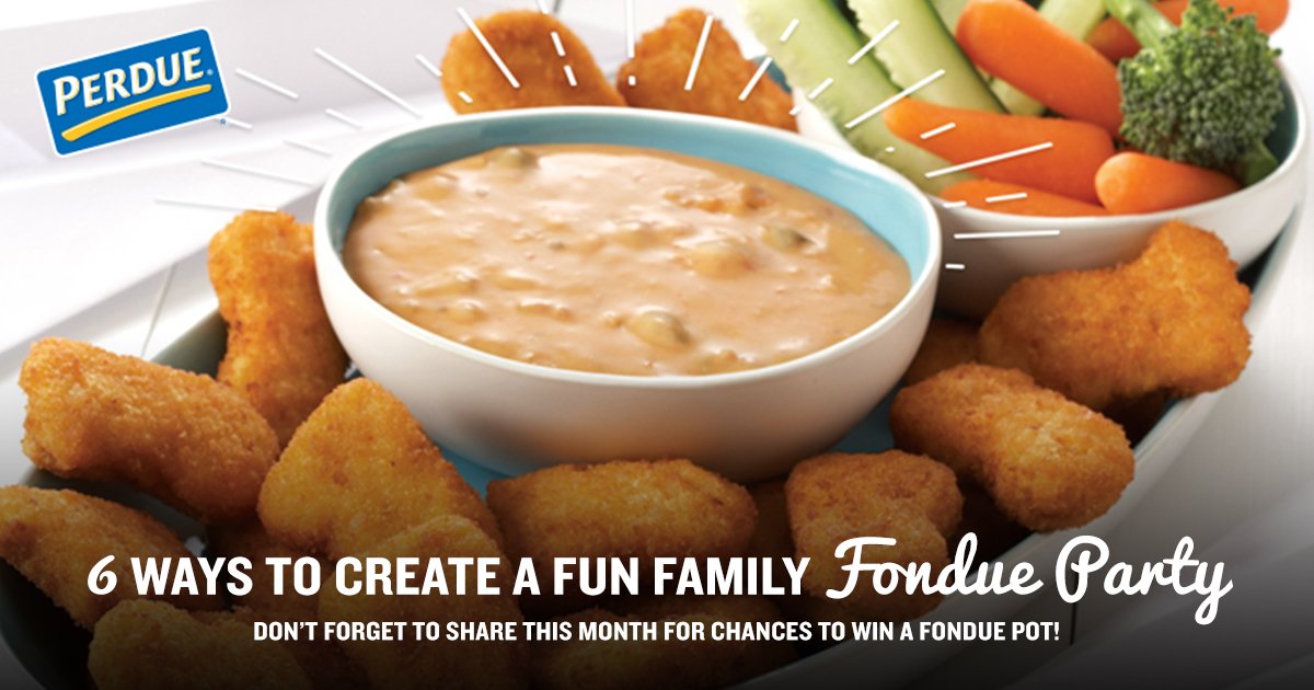 SliNicers's tweet photo. Fondue is making a comeback and goes perfectly with @PerdueChicken! Check out our 6 ways to create a fun family fondue party! #Promotion #PerdueCrew - https://t.co/RvT05I5eRd https://t.co/JGR4Df9Gpc