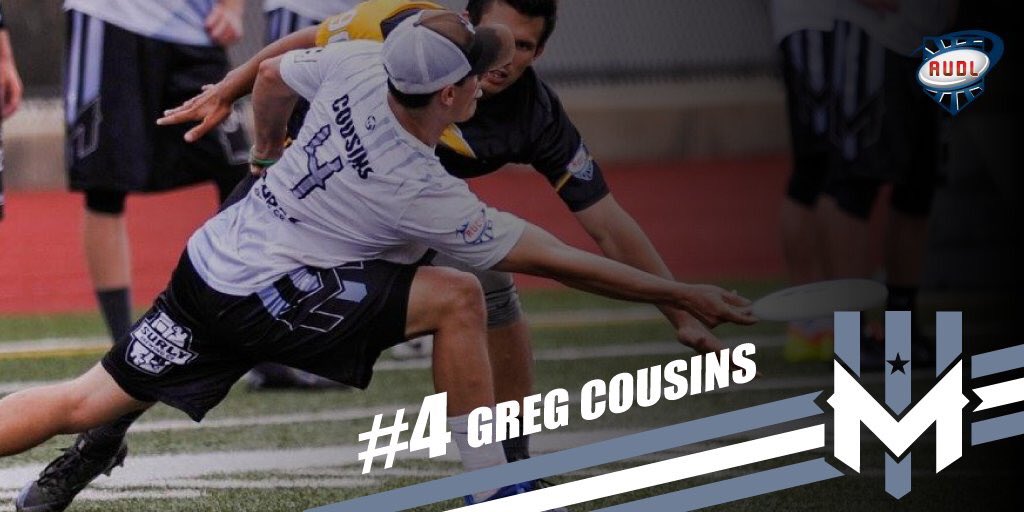 mnwindchill's tweet photo. 3rd overall in Goals in @theAUDL (63) in 2017. The end-zone magnet returns. Welcome back, #4 Greg Cousins! #AUDL https://t.co/bFlaarVXm4