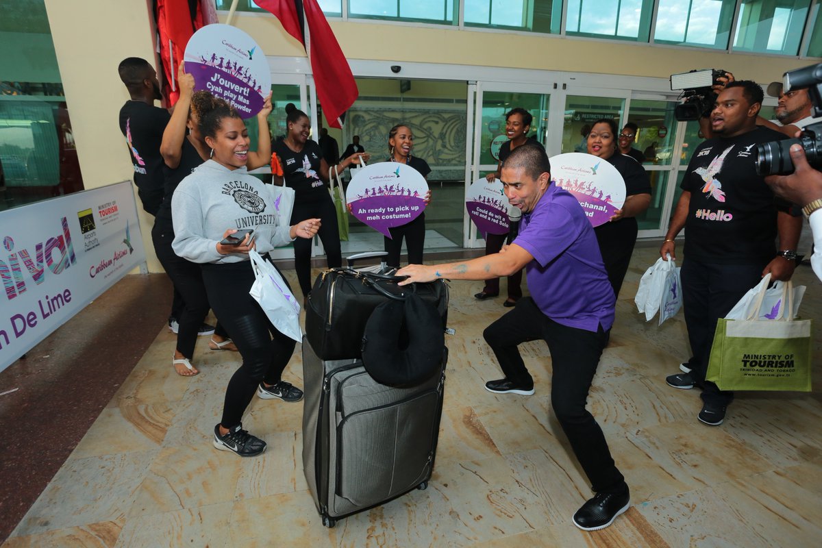 iflycaribbean's tweet photo. Carnival touchdown at Piarco International with @iflycaribbean @TourismTT and Airports Authority of Trinidad & Tobago. #helloCarnival #Carnival2K18 #iflycaribbean #helloCaribbean https://t.co/MHnLH7hOcb