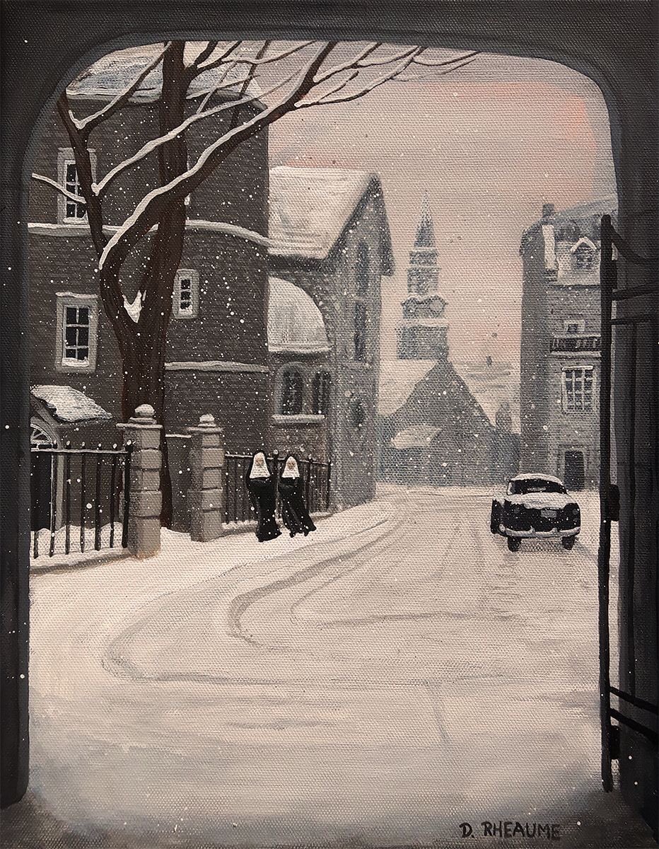 I am a huge fan of David Rheaume’s paintings.  A little bit irreverent of me to say it made me smile but it did .