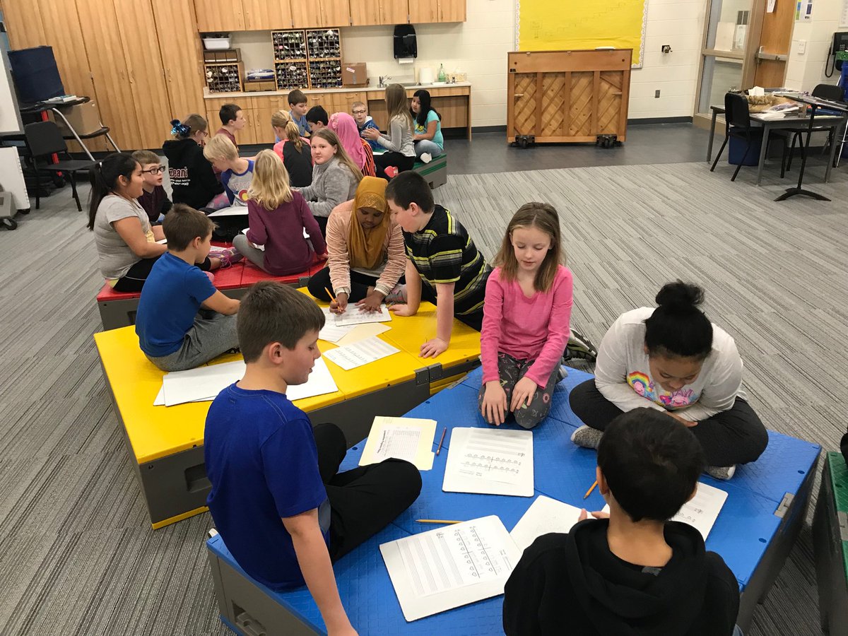 PaigeHuse's tweet image. 4th grade Composers showing cooperative learning and perseverance!! #mckinleystrong