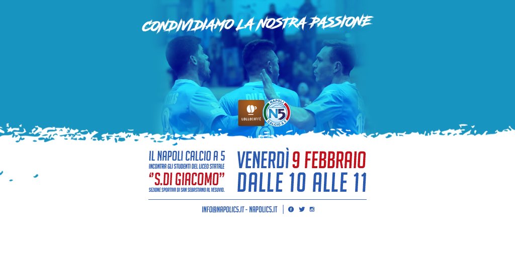 📌 Essere tra i ragazzi è una nostra priorità. 
🗓 Domani incontriamo gli studenti del Liceo Statale Salvatore Di Giacomo a San Sebastiano al Vesuvio Per raccontare la nostra avventura, per trasmettere la nostra passione #sangueazzurro