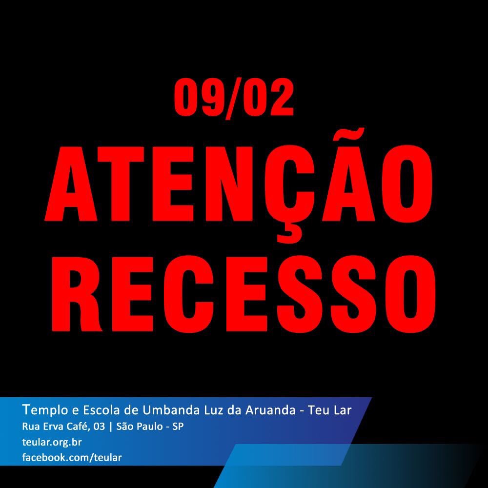 teularoficial's tweet photo. Atenção!

Não haverá rito no dia 09/02. https://t.co/5e3HG8Fjox