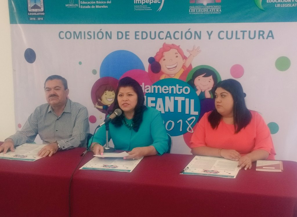 MorelosCongreso's tweet photo. Presenta @DipEdithBeltran y Comisión de Educación y Cultura convocatoria del #ParlamentoInfantil2018, en donde  invito a participar a todas las escuelas primarias del estado de Morelos #DialogoyCompromiso #CongresoMorelos #Morelos https://t.co/wV0b5zryhr
