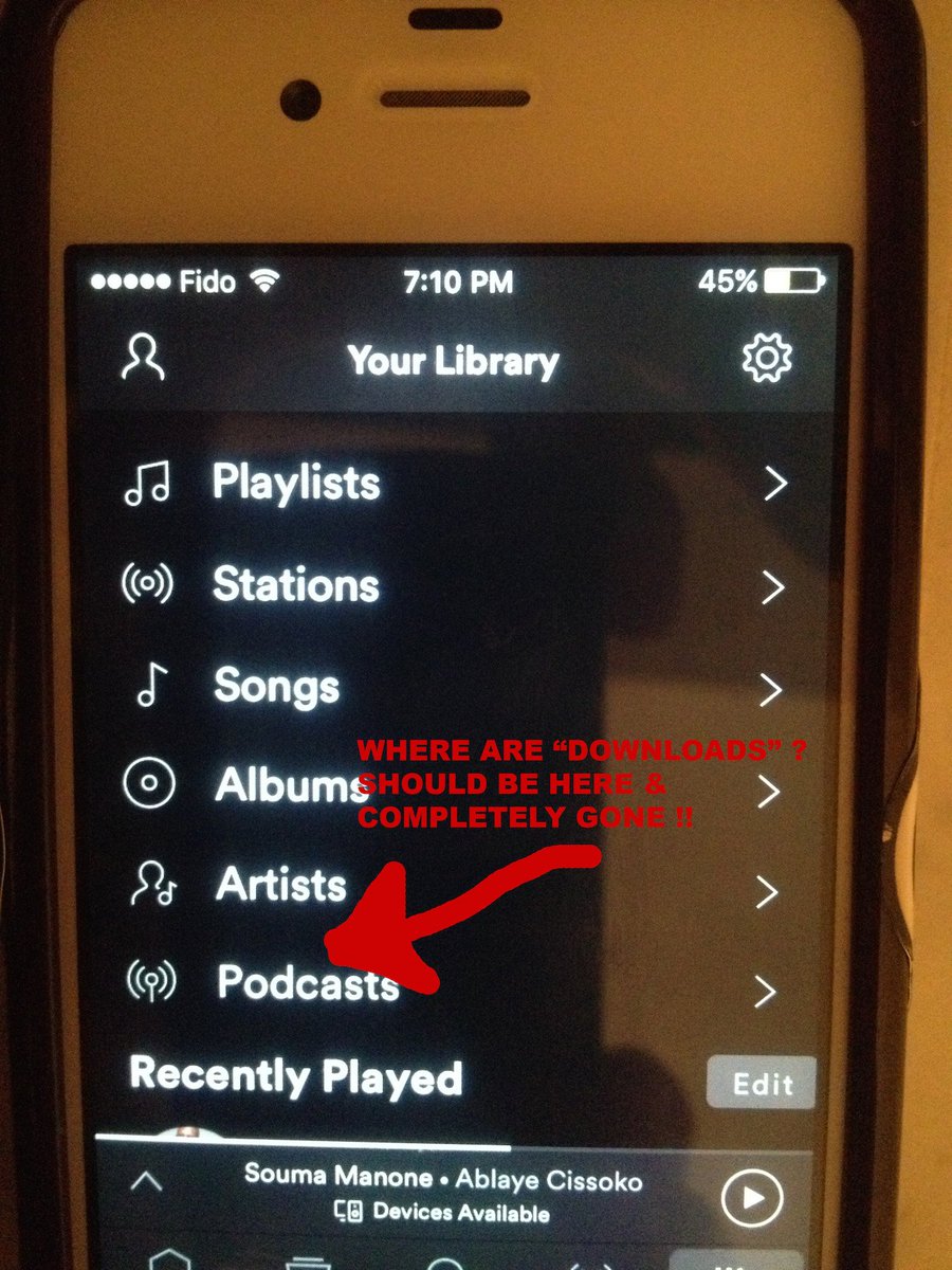 All my downlaods are gone and even the line that says "Downloads" on the  app has dissapeared!  I have double checked and have not downloaded  music to more than 3 devices. Here is what it looks like (or doesn't look like  ......)  <a href="/SpotifyCares/">SpotifyCares</a>
