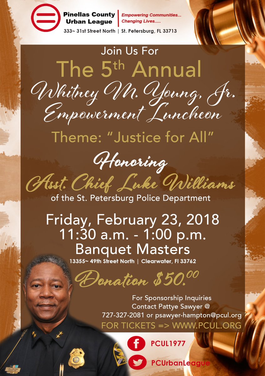 You don't want to miss this awesome event!!! Tables &amp; tickets are selling out quickly!! Contact Pattye @ 727.327.2081 Ext. 128 or psawyer-hampton@pcul.org TODAY to purchase yours!! #WMY2018 #PCUL #BlackHistoryMonth #ThePowerBroker