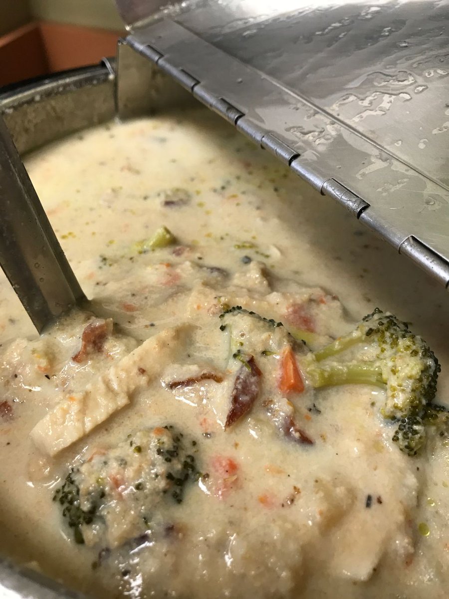 MadTable's tweet image. Warm up with our Baked Potato Soup with Chicken and Bacon