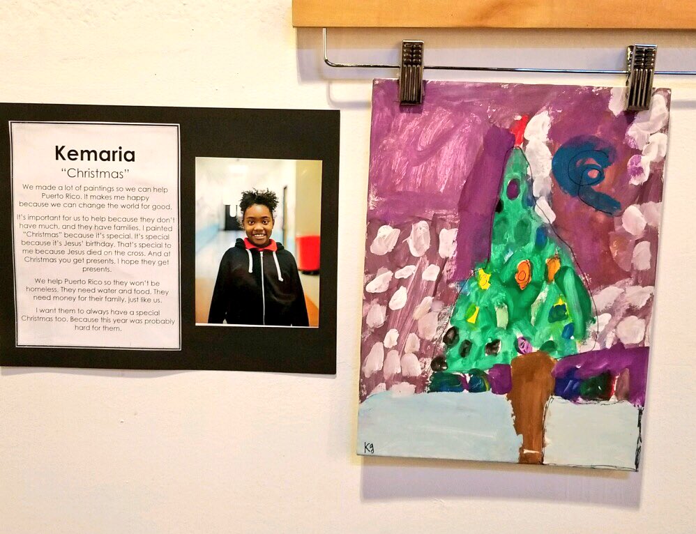 painting4PR's tweet photo. “I want them to always have a special Christmas too. Because this year was probably hard for them.” 

#painting4PuertoRico #PuertoRico #changemakers https://t.co/vs4k7q1tAx