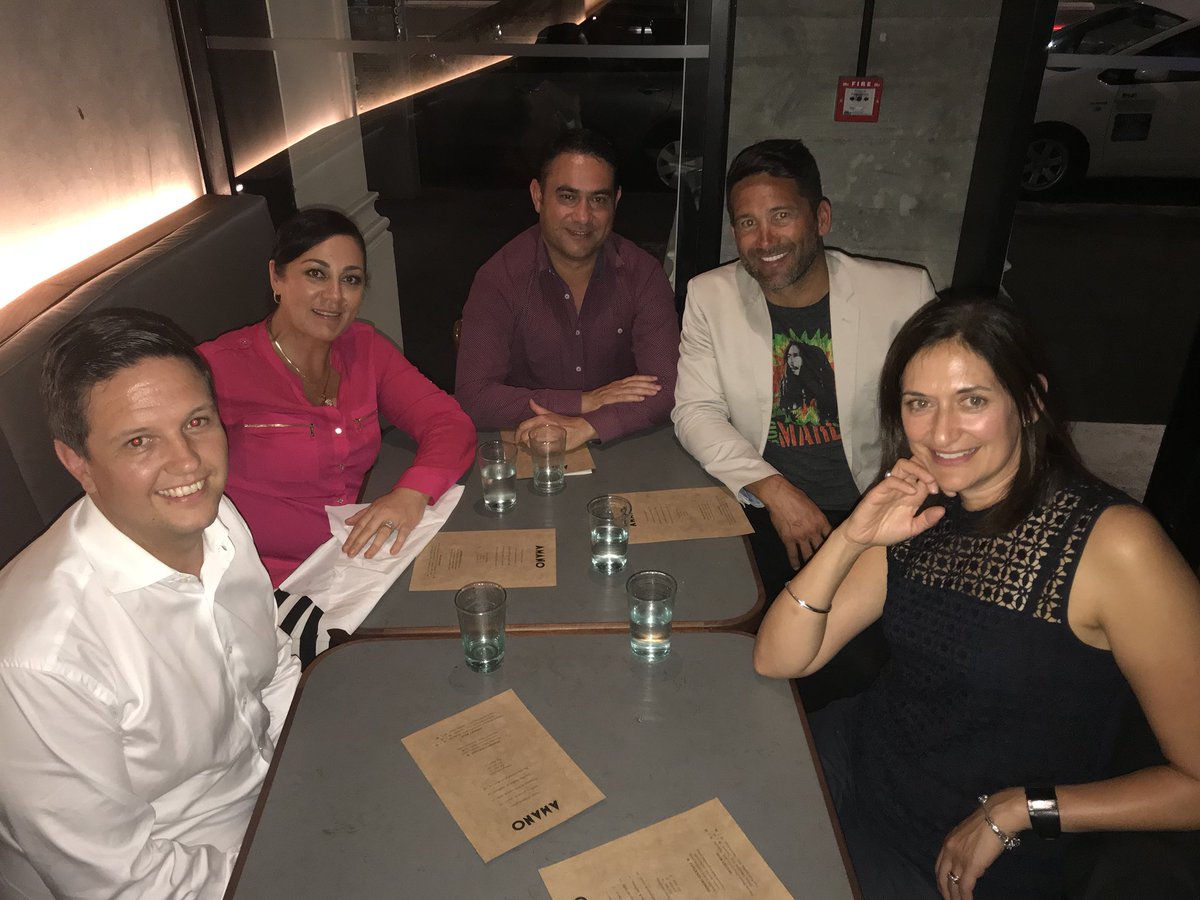 Power dinner with thought leaders in health.  Talking disruption passion smart leadership and working together. Andrew Slater Amanda Malu Lance Norman and Monique Faleafa