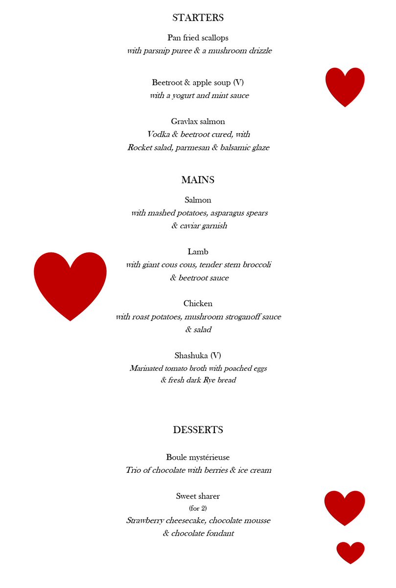 Our Valentines menu is finally here ❤❤❤ 3 courses £24.95 #valentinesday #love #Stalybridge #goodfood