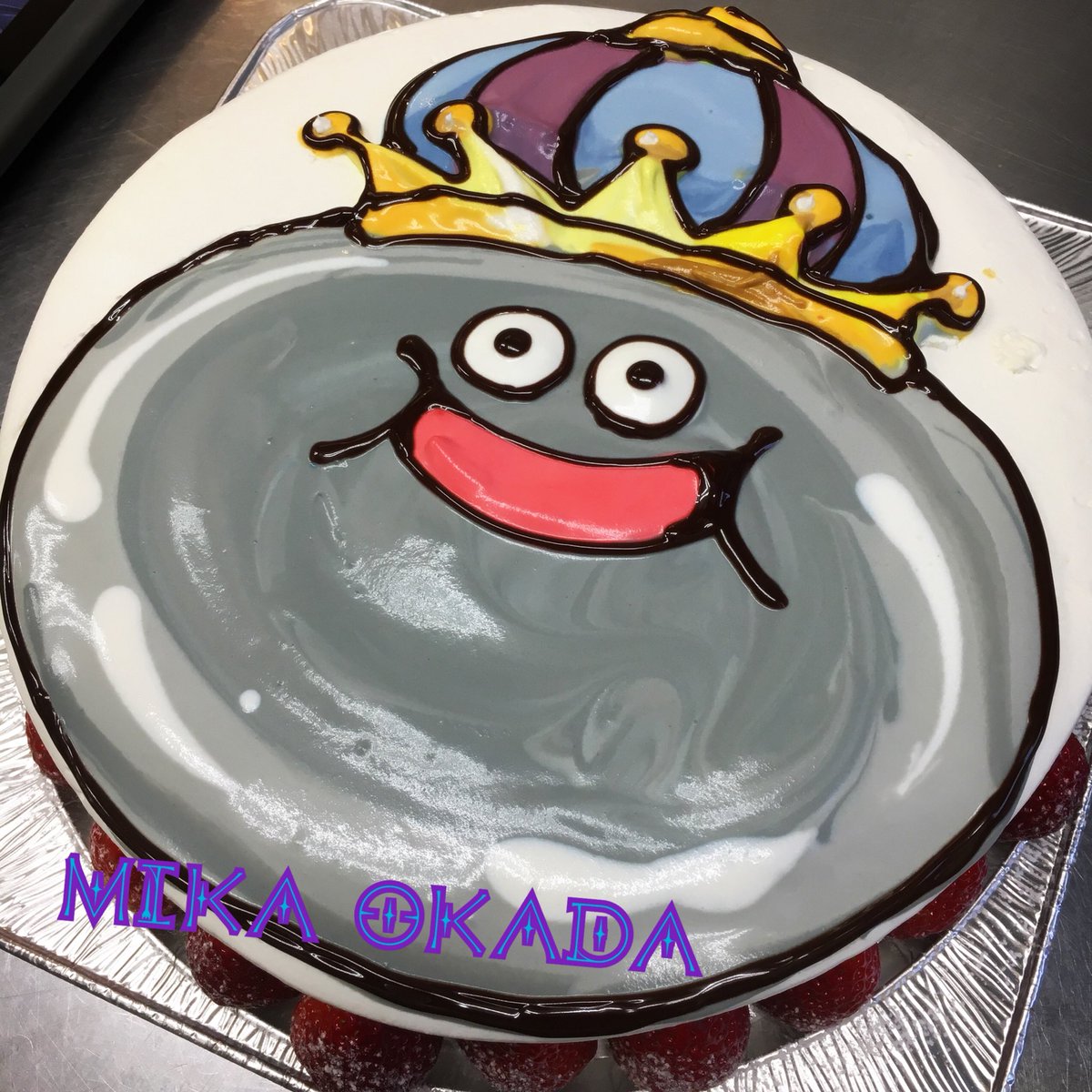 オカダ ミカ 手描きイラストケーキ V Twitter ケーキ イラストケーキ スライム ドラクエ メタルキングスライム