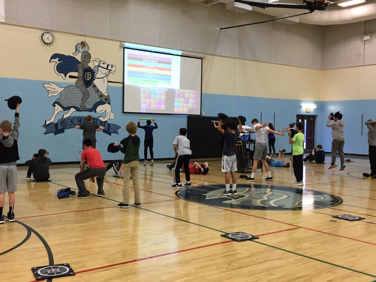 Jeanbvoms's tweet photo. Tabata Tuesday w hard working 6-8 grade Ss at Oxford MS.  They came and conquered! So proud of them. Knowledge provided by @PolarGlobal w OH1 optical ❤️sensor and @RackPE timing system. @OMSKnights @BVPhysEd @RackPerformance #PhysEd https://t.co/hAqokVF916