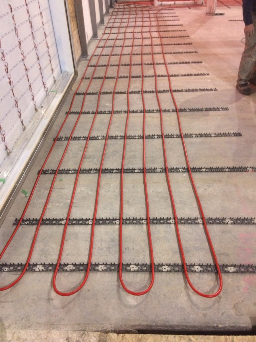 akingscomfort's tweet photo. Used railfix to attach the tubes to existing concrete for this one.  Worked really well.  #hydronicheat #feeltheheat https://t.co/3teKqU4IGF
