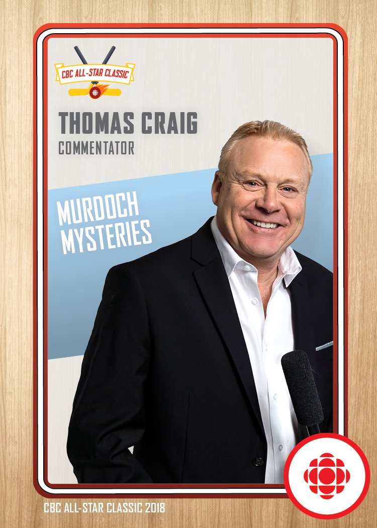 CBCMurdoch's tweet photo. Don't miss our very own Thomas Craig as the commentator in the #CBCAllStar Classic π
Wake up tomorrow morning for the #PyeongChang2018 Opening Ceremony on @CBC and keep an eye open for him during the commercial breaks! https://t.co/BdPnvx1wEN