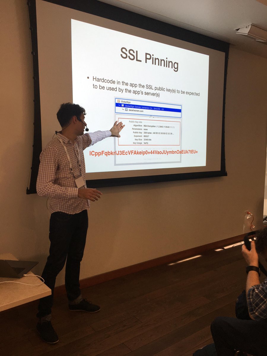 DataTheorem's tweet image. #tbt to @nabla_c0d3 presenting at The OWASP AppSec Conference in Santa Monica, CA | We discussed the three million real-world SSL incidents on iOS &amp;amp; Android apps + what that meant to you #DataTheorem #MobileAppSecurity