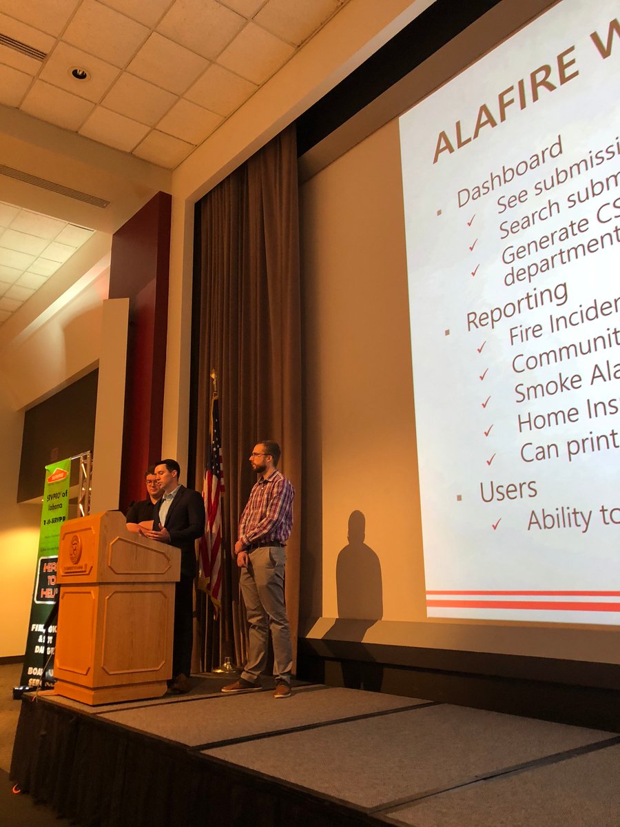 UACAPS's tweet photo. CAPS PM Blake Newman presented at the @ALFireChiefs Development Conference today on the new #Alafire app. It was developed for Alabama fire dept incident reporting & will launch in March. https://t.co/qD4gGbOOMP