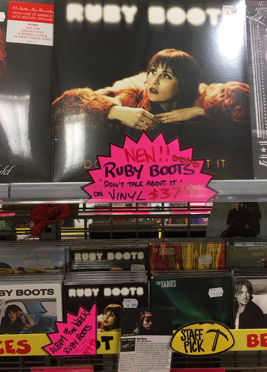AreathaB_JBaus's tweet photo. #AlbumOfTheWeek goes to the very wonderful @RubyBootsMusic #DontTalkAboutIt   Get your CD or vinyl today at #JBStrandArcade   We are loving it big time @BSHQ ❤️❤️❤️❤️ Can’t wait for the Aussie tour https://t.co/fj65KPONh0