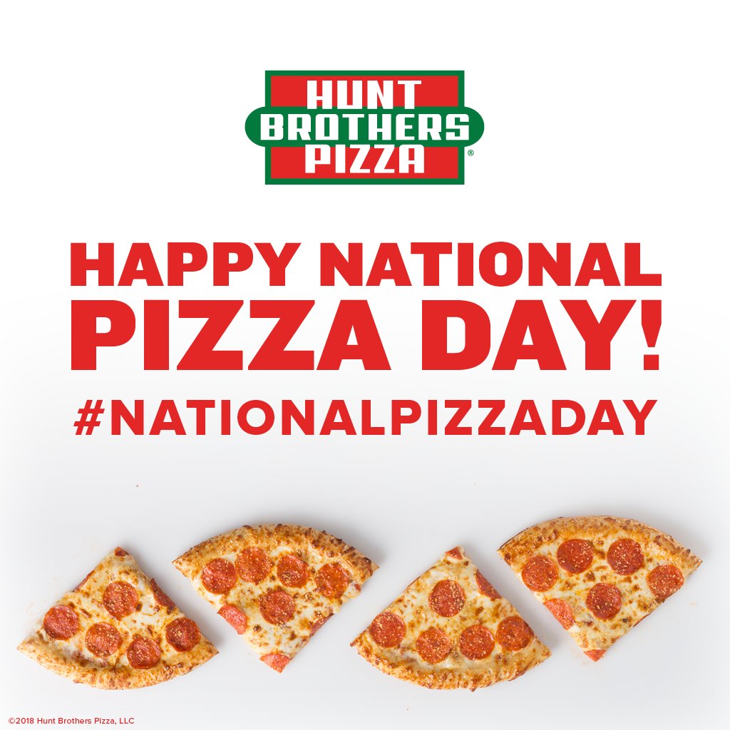 BreakTime85's tweet photo. Nat'l Pizza Day is tomorrow. Celebrate with hot Hunt Brothers Pizza from Break Time. $2 Hunk A Pizza or $6 Single Topping Pizzas at participating locations! Now THAT'S a Pizza Friday! @hbpizza #nationalpizzaday #GetItAtBreakTime #bakedfreshjustforyou https://t.co/Lvk7oWcHdD