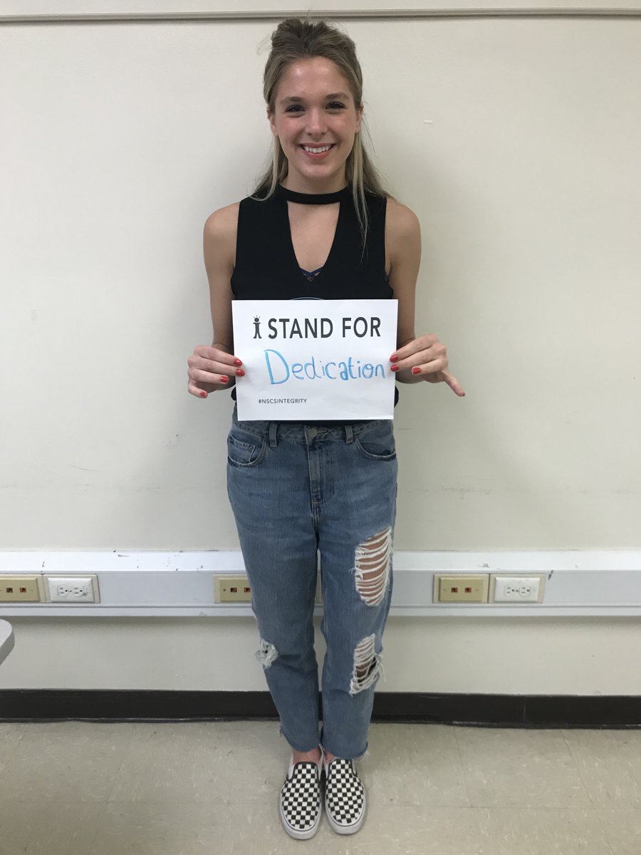 SHU_NSCS's tweet photo. Check out one of our members showcasing her #istandfor post of dedication. Dedication is a great personal characteristic to have! #nscsintegrityweek #dayfour #personalcharacter https://t.co/TmWuYa4SJ7