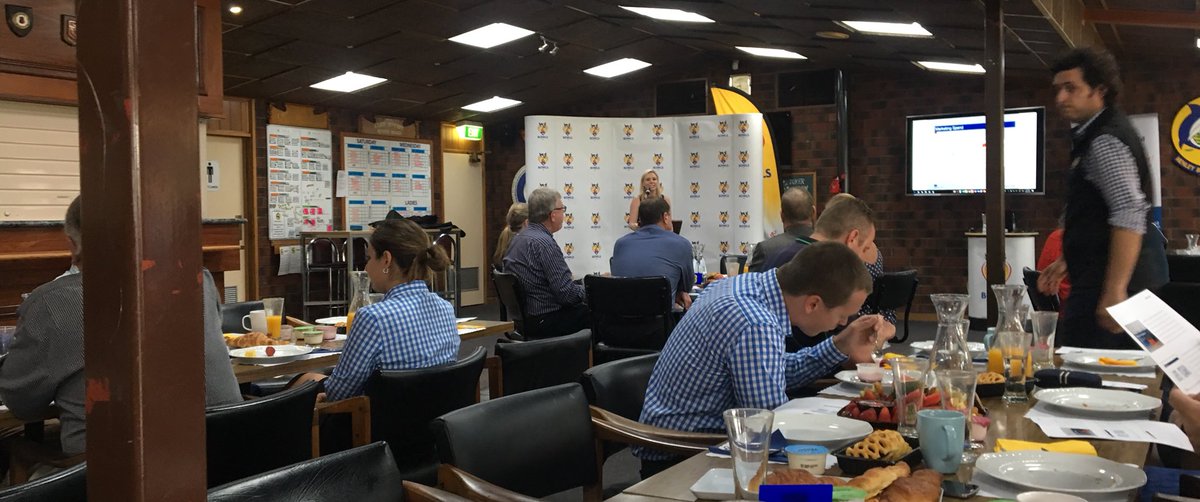 Bowls SA breakfast talking about advantages of digital marketing with Peta StClair HLB Mann Judd