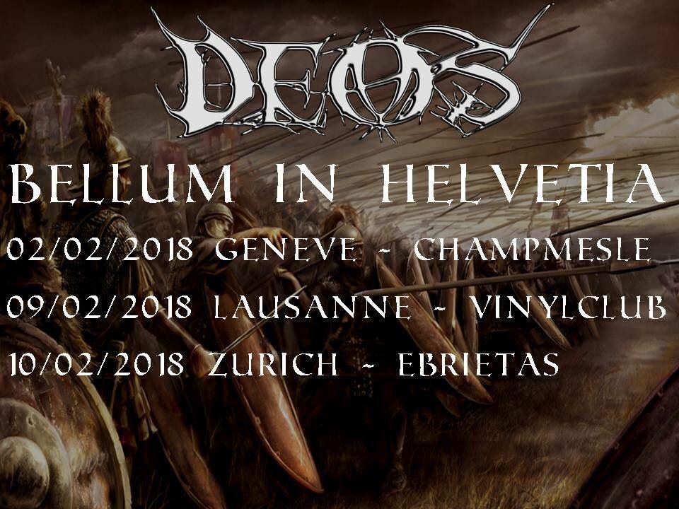 Deos (@deosofficial) on Twitter photo Ave peuple Helvète !
venez vous joindre à nous ce week-end pour la 2ème partie du Bellum In Helvetia aux côtés de <a href="/synmetalium/">Synmetalium</a> !
vendredi 09/02 à Lausanne au Sidewalk Café & Vinyl Club
samedi 10/02 à Zurich à l'Ebrietas !
#deos #belluminhelvetia #deathmetal #metal #blackmetal Ave peuple Helvète !
venez vous joindre à nous ce week-end pour la 2ème partie du Bellum In Helvetia aux côtés de <a href="/synmetalium/">Synmetalium</a> !
vendredi 09/02 à Lausanne au Sidewalk Café & Vinyl Club
samedi 10/02 à Zurich à l'Ebrietas !
#deos #belluminhelvetia #deathmetal #metal #blackmetal